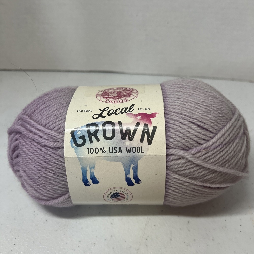Lion Brand Yarn 668-191H Local Grown Yarn, Color Lilac‎ 3.5 Oz 1 Skein New